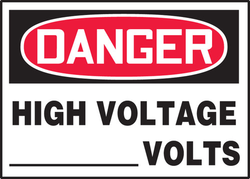 OSHA Danger Safety Label: High Voltage 5" x 7" Adhesive Vinyl 5/Pack - LELC044VSP