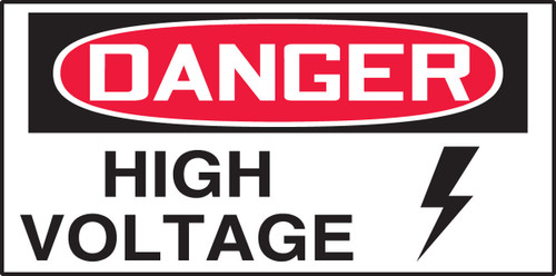 OSHA Danger Safety Label: High Voltage - Voltage Graphic 1 1/2" x 3" - LELC101VSP