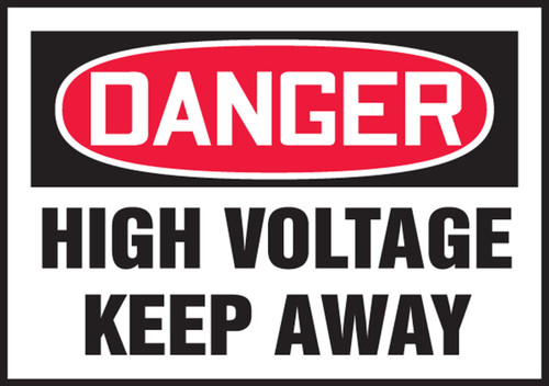 OSHA Danger Safety Label: High Voltage - Keep Away 5" x 7" Adhesive Vinyl 5/Pack - LELC114VSP