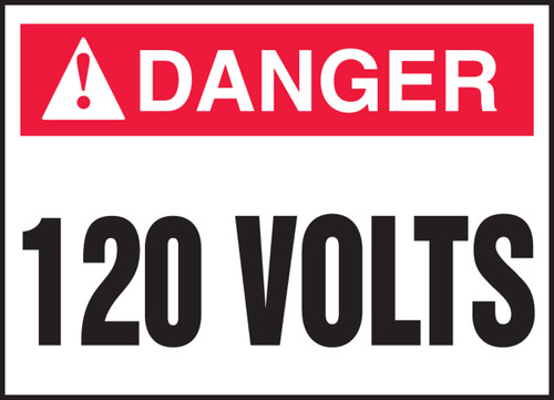 ANSI Danger Electrical Safety Label: 120 Volts 2 1/2" x 3 1/2" - LELC170XVE