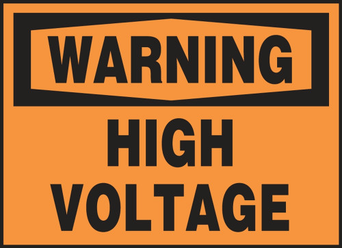 OSHA Warning Safety Label: High Voltage 5" x 7" Adhesive Vinyl 5/Pack - LELC302VSP