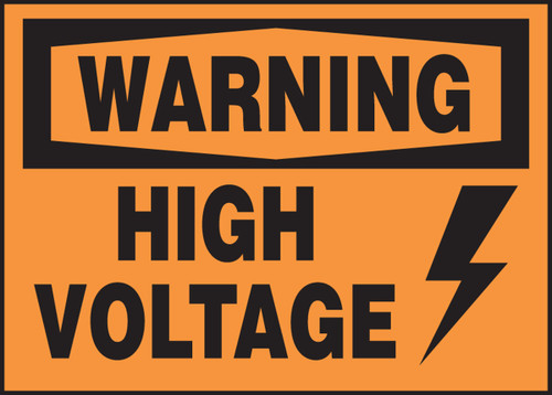 OSHA Warning Safety Label: High Voltage Graphic 3 1/2" x 5" Adhesive Dura Vinyl 1/Each - LELC328XVE