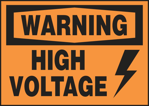 OSHA Warning Safety Label: High Voltage Electric Graphic 1 1/2" x 3" Adhesive Dura Vinyl 1/Each - LELC332XVE