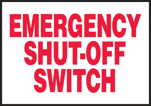 Electrical Safety Label: Emergency Shut-Off Switch 1" x 2" - LELC502VSP