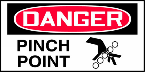 OSHA Danger Equipment Safety Label: Pinch Point 1 1/2" x 3" - LEQM009XVE