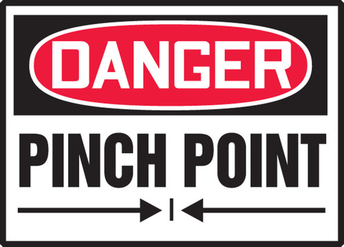 OSHA Danger Safety Label: Pinch Point (With Graphic) 3 1/2" x 5" Adhesive Dura Vinyl 1/Each - LEQM014XVE