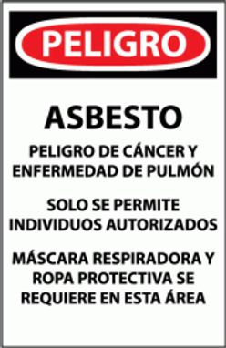 Spanish Asbestos Paper Signs