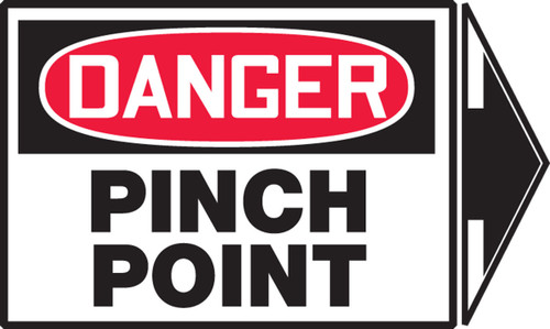 OSHA Danger Safety Label: Pinch Point (Right Arrow) 3 1/2" x 5" + arrow - LEQM144VSP