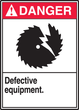 Equipment Safety Labels 5" x 3 1/2" Adhesive Dura Vinyl 1/Each - LEQM171XVE