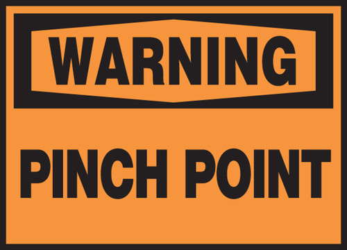 OSHA Warning Safety Label: Pinch Point 3 1/2" x 5" Adhesive Dura Vinyl 1/Each - LEQM308XVE