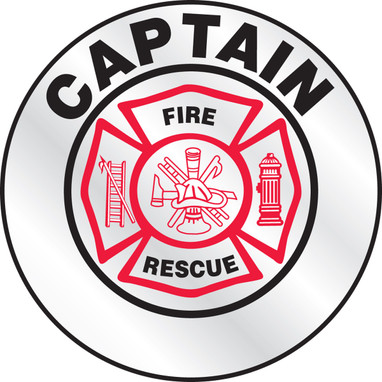 Emergency Response Reflective Helmet Sticker: Fire Rescue Captain 2 1/4" Reflective Sheet 1/Each - LHTL606