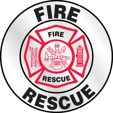 Emergency Response Reflective Helmet Sticker: Fire Rescue No. 2 2 1/4" Reflective Sheet - LHTL611