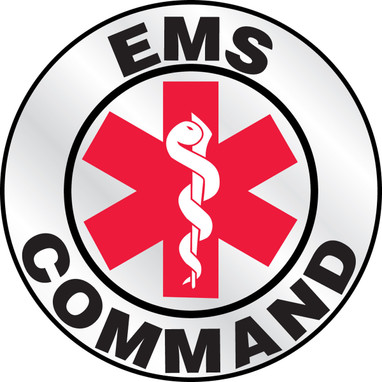 Emergency Response Reflective Helmet Sticker: EMS Command 2 1/4" Reflective Sheet 1/Each - LHTL614