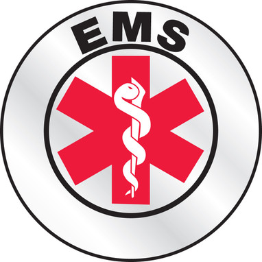 Emergency Response Reflective Helmet Sticker: EMS 2 1/4" Reflective Sheet - LHTL616