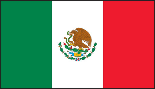 Hard Hat/Helmet Stickers: Mexican Flag 1 1/2" x 3" - LHTL696