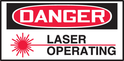 OSHA Danger Safety Label: Laser Operating 1 1/2" x 3" Adhesive Dura Vinyl 1/Each - LRAD112XVE