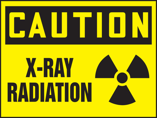 OSHA Caution Safety Label: X-Ray Radiation 3 1/2" x 5" Adhesive Dura Vinyl 1/Each - LRAD616XVE