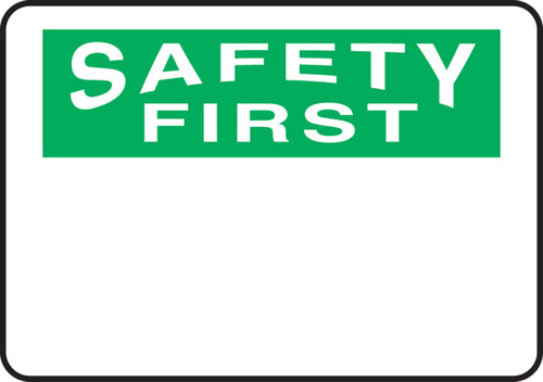 OSHA Safety First Safety Label: (Blank) 3 1/2" x 5" Adhesive Vinyl 5/Pack - LRBH939VSP
