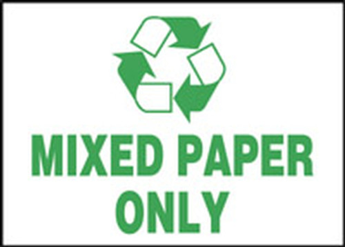 Safety Label: Mixed Paper Only 3 1/2" x 5" Adhesive Vinyl 5/Pack - LRCY504VSP