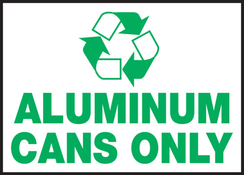 Safety Label: Aluminum Cans Only 3 1/2" x 5" Adhesive Vinyl 5/Pack - LRCY512VSP