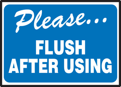 Safety Label: Please Flush After Using 3 1/2" x 5" Adhesive Dura Vinyl 1/Each - LRST514XVE