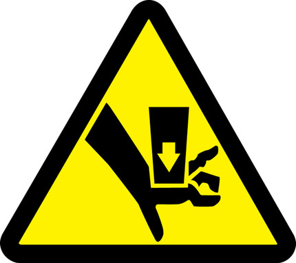 ISO Safety Label: Warning - Keep Hands Out - 2003/2011 2" Adhesive Dura-Vinyl - LSGW1412