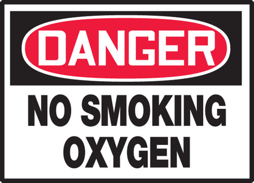 OSHA Danger Safety Label: No Smoking - Oxygen 3 1/2" x 5" Adhesive Vinyl 5/Pack - LSMK101VSP