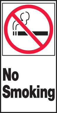 Safety Label: No Smoking 3" x 1 1/2" Adhesive Vinyl 10/Pack - LSMK501VSP