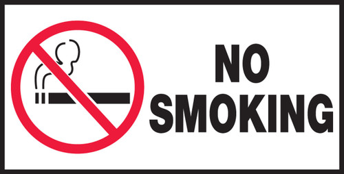 Safety Label: No Smoking 1 1/2" x 3" - LSMK504XVE