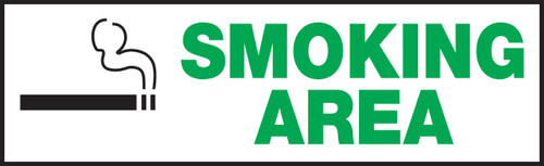 Safety Label: Smoking Area 3" x 10" Adhesive Vinyl 5/Pack - LSMK522VSP