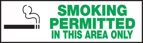 Safety Label: Smoking Permitted In This Area Only 3" x 10" - LSMK531VSP