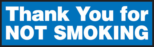 Safety Label: Thank You For Not Smoking 3" x 10" Adhesive Vinyl 5/Pack - LSMK573VSP