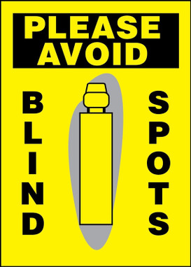 Please Avoid Safety Label: Blind Spots 14" x 10" Reflective Sheet 1/Each - LVHR562RFE