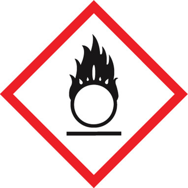 GHS Pictogram Label: Flame Over Circle 1" x 1" - LZH602PS2