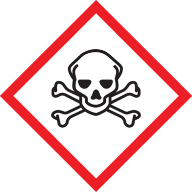 GHS Pictogram Label: Skull & Crossbones 2" x 2" - LZH616EV2