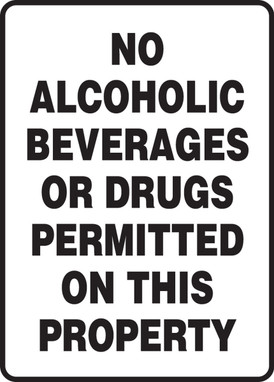 Safety Sign: No Alcoholic Beverages Or Drugs Permitted On This Property 14" x 10" Accu-Shield 1/Each - MACC531XP