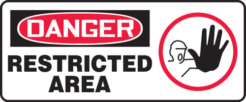 OSHA Danger Safety Sign: Restricted Area 7" x 17" Adhesive Vinyl 1/Each - MADC006VS