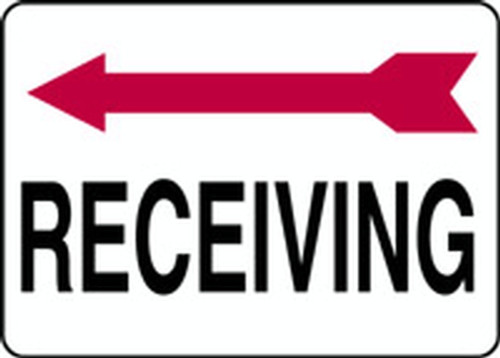 Safety Sign: (Left Arrow) Receiving 10" x 14" Accu-Shield 1/Each - MADC507XP