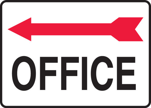 Safety Sign: Office (Left Arrow Above) 10" x 14" Adhesive Vinyl 1/Each - MADC511VS