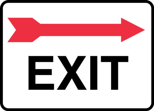 Safety Sign: Exit (Right Arrow Above) 10" x 14" Plastic 1/Each - MADC539VP