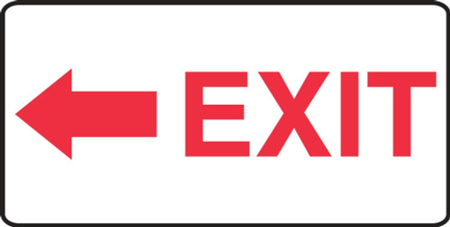 Safety Sign: Exit (Red Arrow Left) 7" x 14" Aluminum 1/Each - MADC540VA