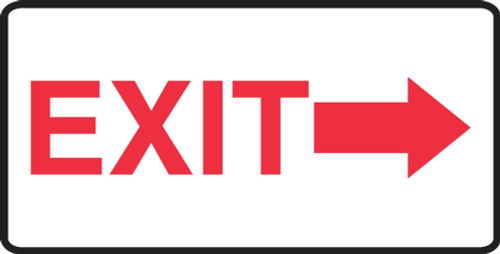 Safety Sign: Exit (Right Arrow) 7" x 14" Adhesive Vinyl 1/Each - MADC541VS