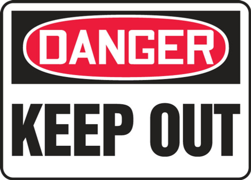 OSHA Danger Safety Sign: Keep Out English 14" x 20" Dura-Plastic 1/Each - MADM011XT