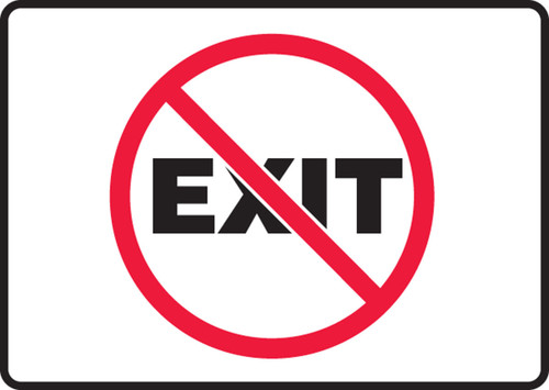 Safety Sign: No Exit (Pictorial) 7" x 10" Plastic - MADM400VP