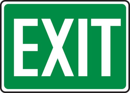 Safety Sign: Exit (White On Green) 7" x 10" Dura-Fiberglass 1/Each - MADM411XF