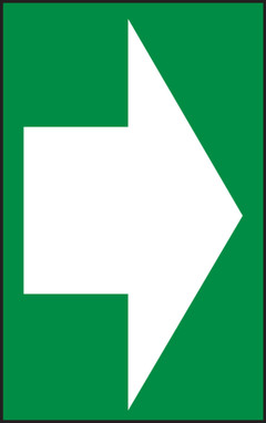 Safety Sign: Arrow (White Arrow Right) 7" x 5" Adhesive Dura-Vinyl 1/Each - MADM415XV