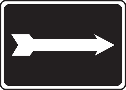 Safety Sign: (Ornate White Arrow On Black) 7" x 10" Adhesive Vinyl 1/Each - MADM422VS