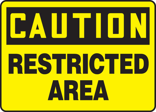 OSHA Caution Safety Sign: Restricted Area 10" x 14" Plastic 1/Each - MADM604VP