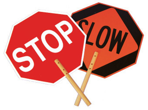 Safe-T-Paddle Signs - Stop/Slow Paddle - 18 - .040 Alum Reflective - PS4