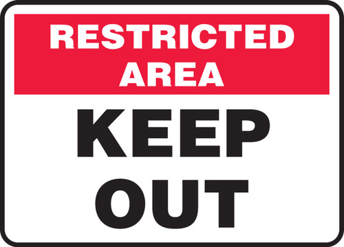 Admittance & Exit Restricted Area Safety Signs: Keep Out 7" x 10" Aluma-Lite 1/Each - MADM918XL